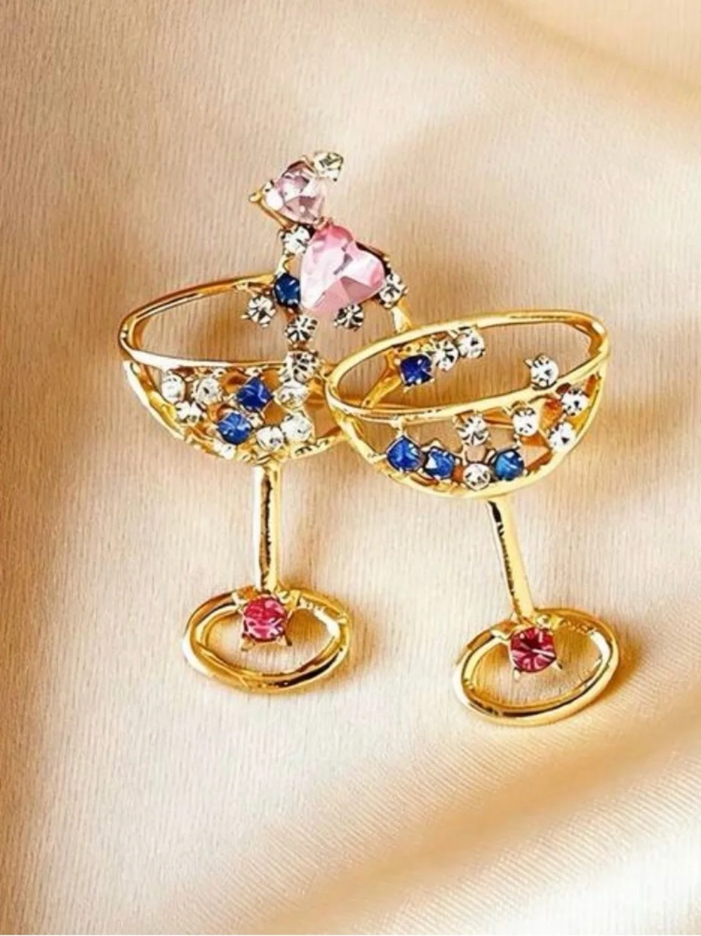 Cocktail Glass Brooches A1968